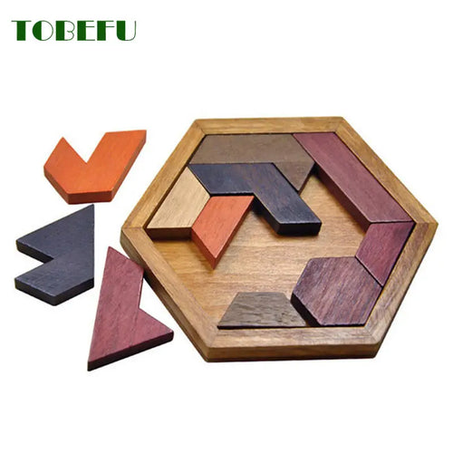 Puzzle en bois à formes géométriques pour enfants