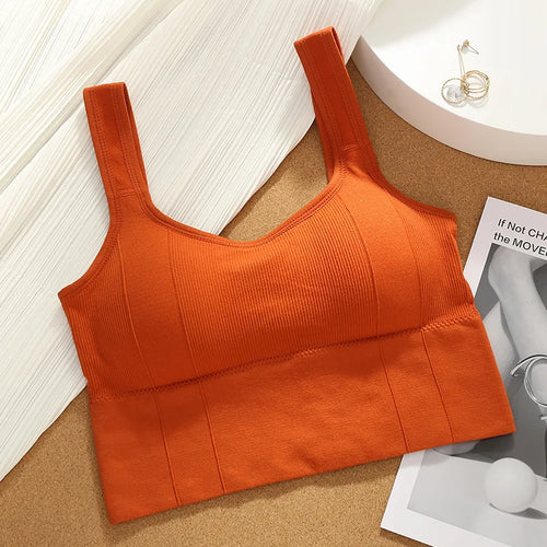 Soutien-gorge de sport sans coutures pour femmes, haut court respirant et élégant