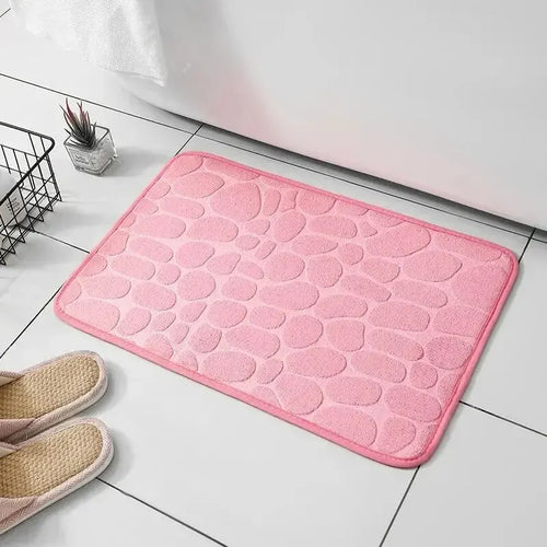 Tapis de salle de bain antidérapant en velours gaufré à mémoire de forme