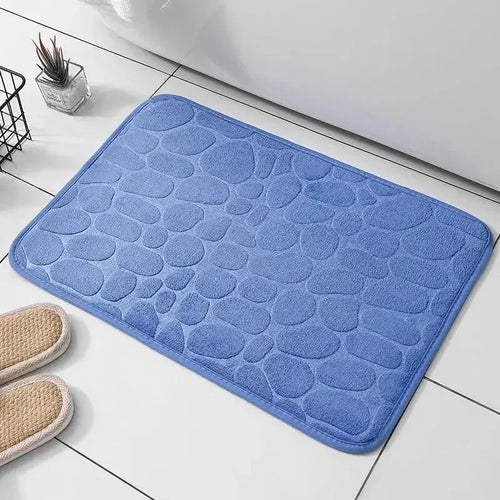 Tapis de salle de bain antidérapant en velours gaufré à mémoire de forme