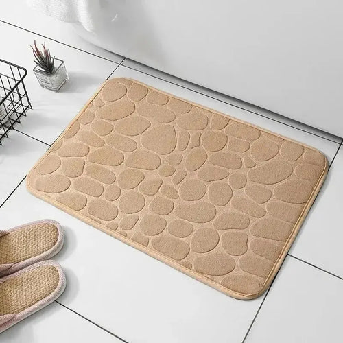 Tapis de salle de bain antidérapant en velours gaufré à mémoire de forme
