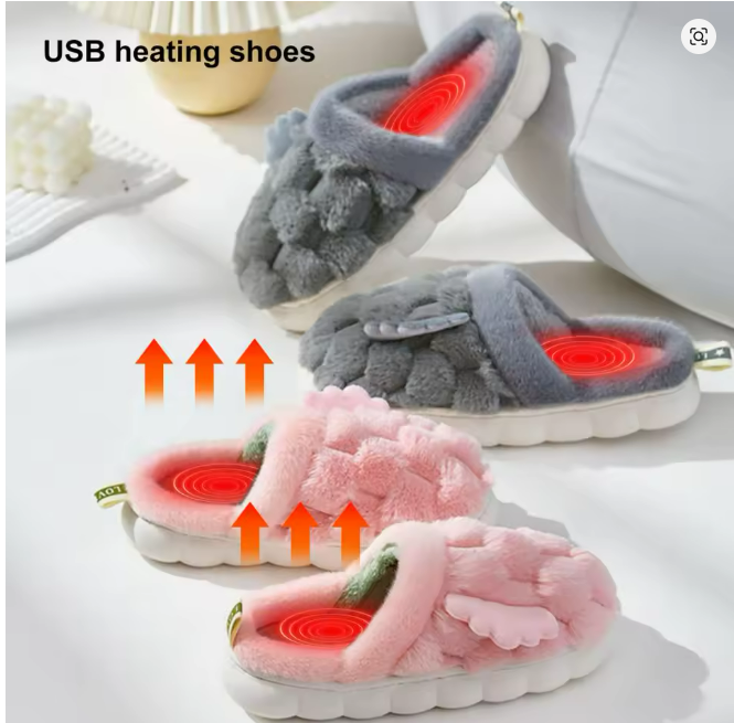 Microwavable heated slippers