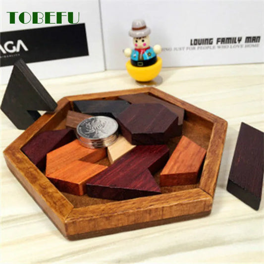 Puzzle en bois à formes géométriques pour enfants