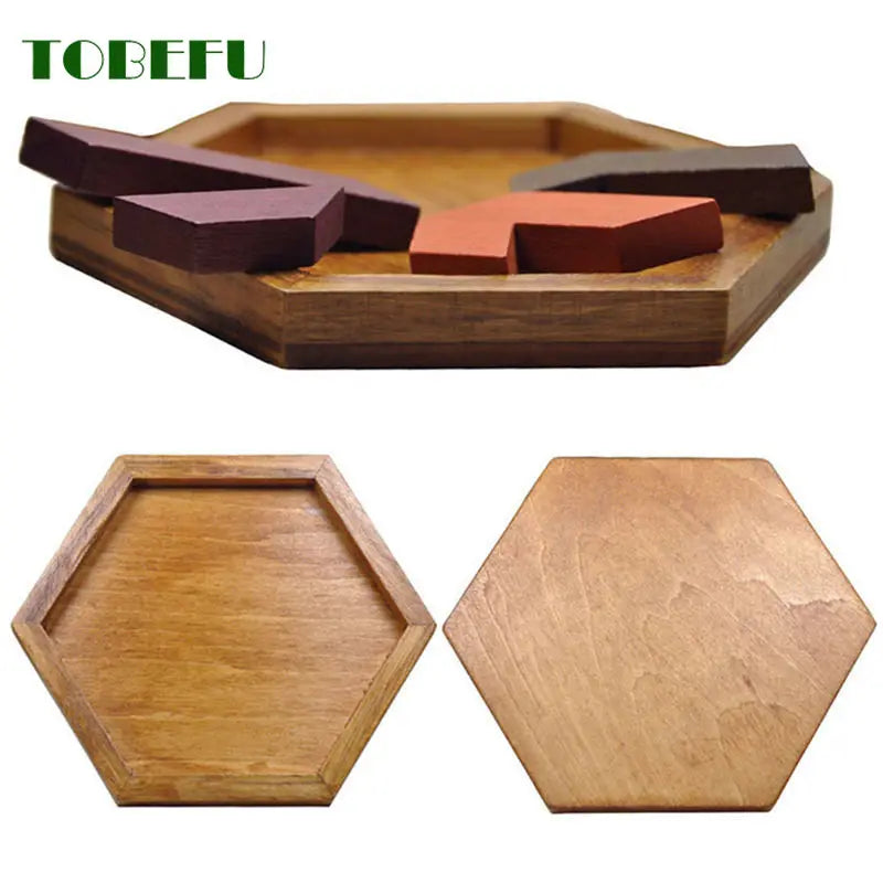 Puzzle en bois à formes géométriques pour enfants