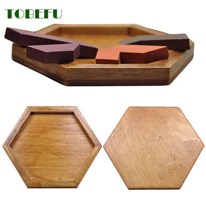Puzzle en bois à formes géométriques pour enfants