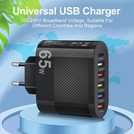 Chargeur rapide USB 3.1 A 5 ports PD Type C