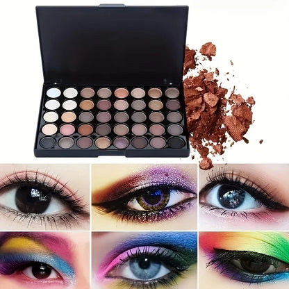 Palette de fards à paupières 40 couleurs scintillantes avec 5 pinceaux