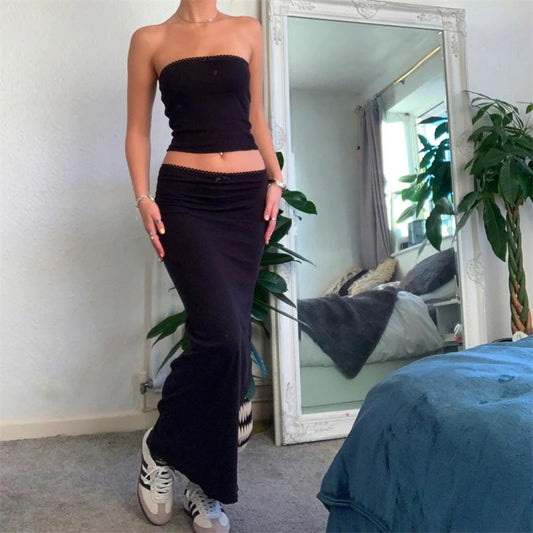 Ensemble jupe longue vintage 2 pièces