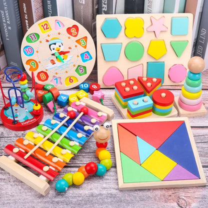 Jouet éducatif Montessori en bois 3D pour bébé, apprentissage de l'enfance