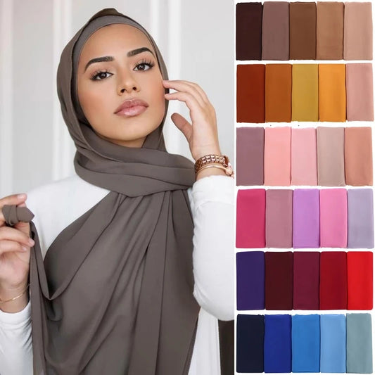 Foulard hijab musulman en mousseline de soie