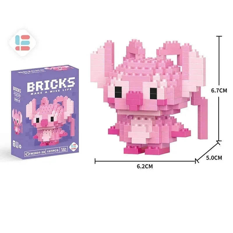 Poupées de dessin animé Stitch Sanrio Coke Mickey Mouse et microparticules LEGO