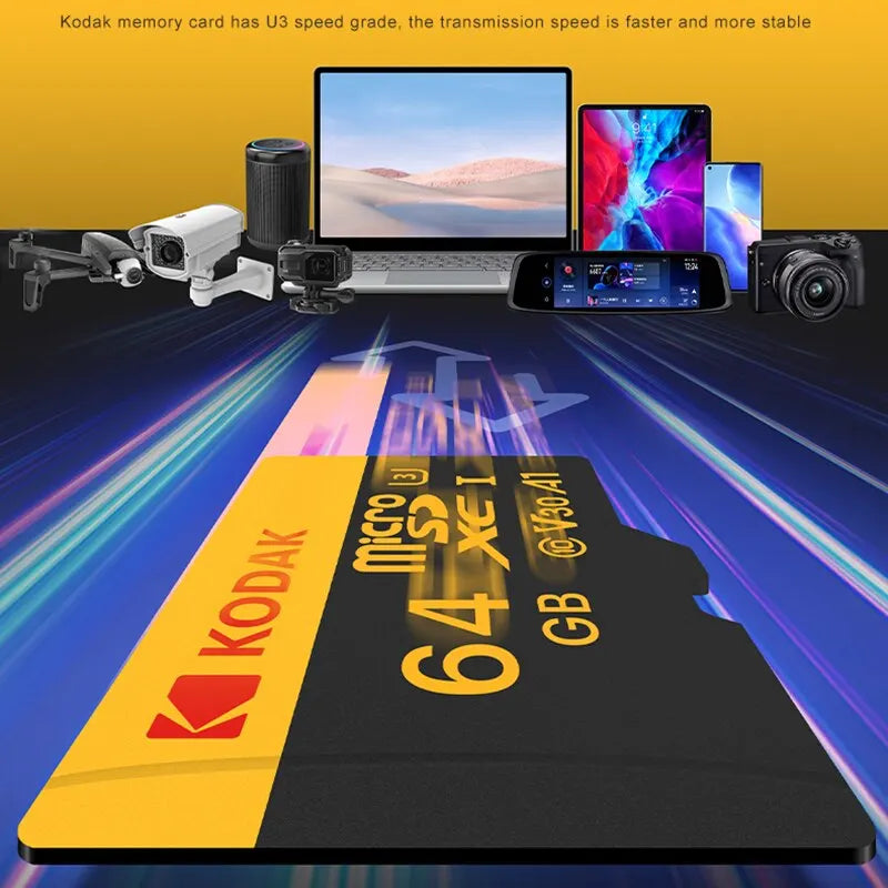 Carte mémoire Micro SD KODAK 512 Go 256 Go jusqu'à 90 Mo/s