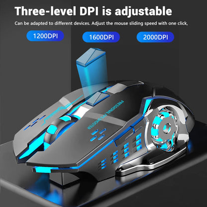 Souris sans fil rechargeable, Bluetooth, USB