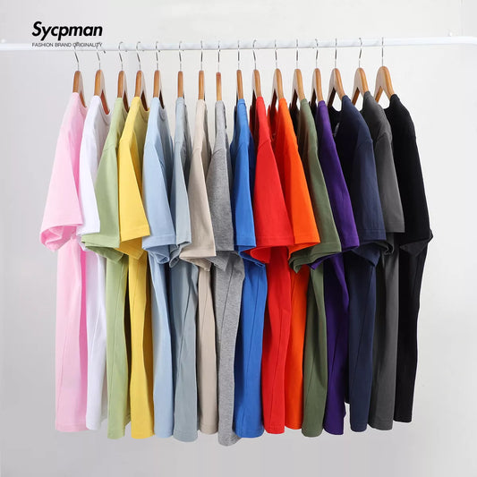 T-shirts à manches courtes pour homme en coton, couleur unie.
