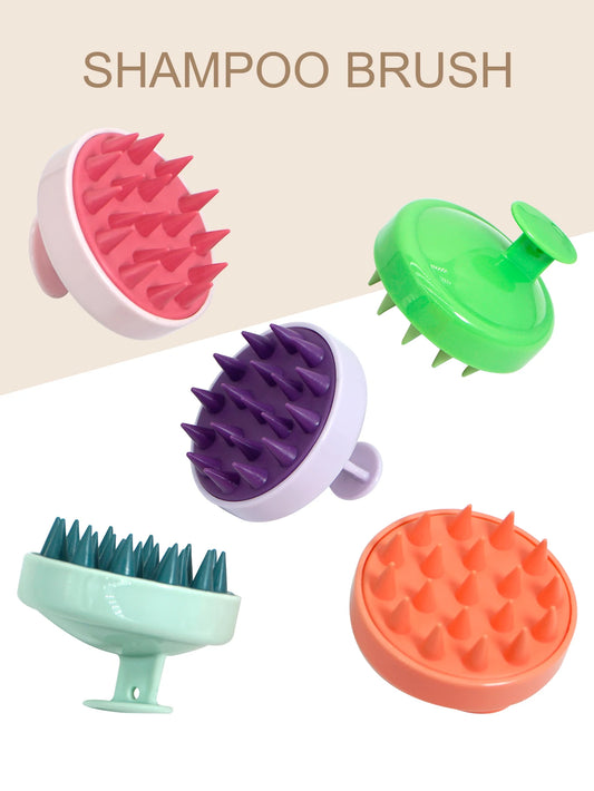 Brosse de massage du cuir chevelu en silicone pour le shampoing et les cheveux
