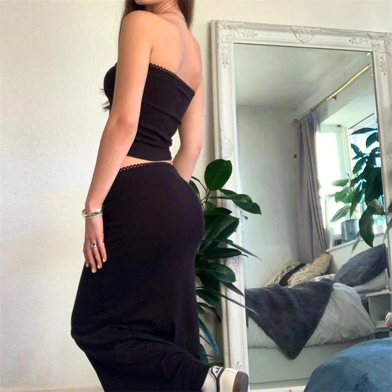 Ensemble jupe longue vintage 2 pièces