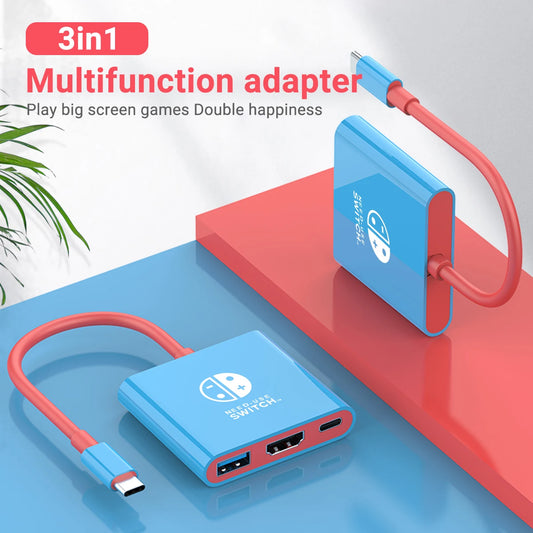 Station d'accueil portable Nintendo Switch, hub TYPE-C avec HDMI et USB
