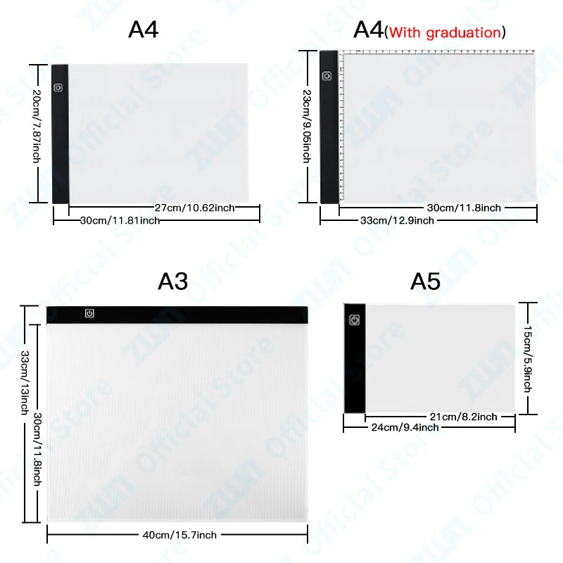 Planche à dessin LED à 3 niveaux de gradation