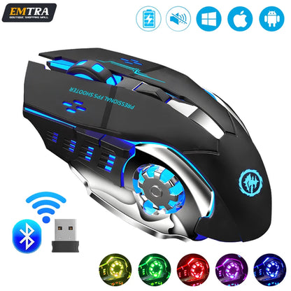 Souris sans fil rechargeable, Bluetooth, USB