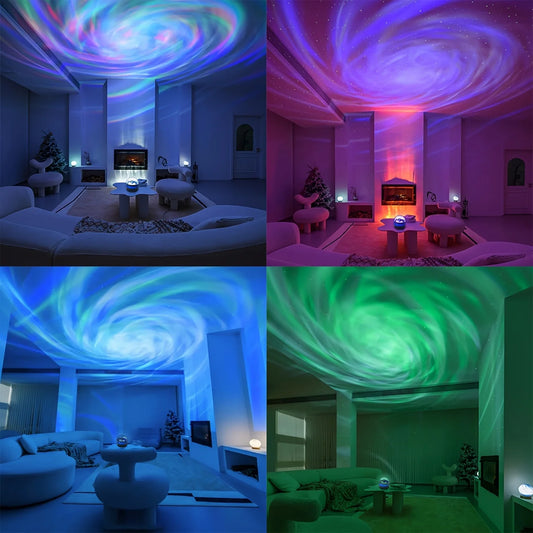 Projecteur de ciel étoilé et de galaxie à LED, veilleuse avec télécommande et son