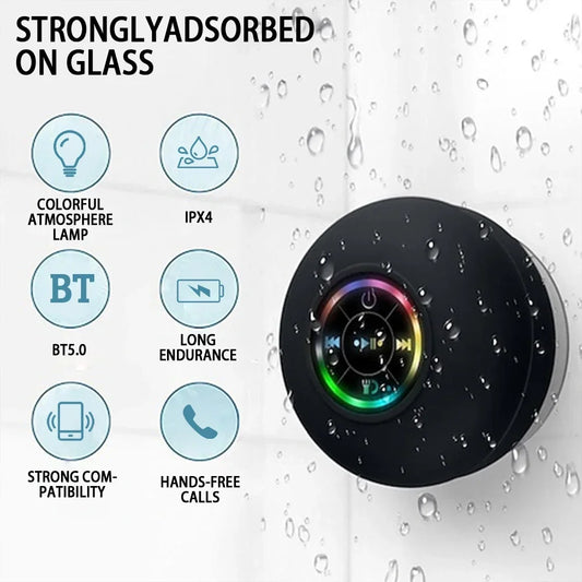 Enceinte Bluetooth portable sans fil, LED, étanche IPX4