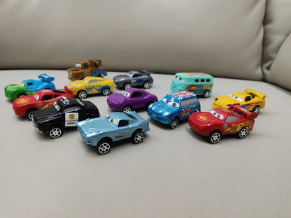 Lot de 12 figurines Disney Pixar Cars Back Force Lightning McQueen Jackson 6 cm