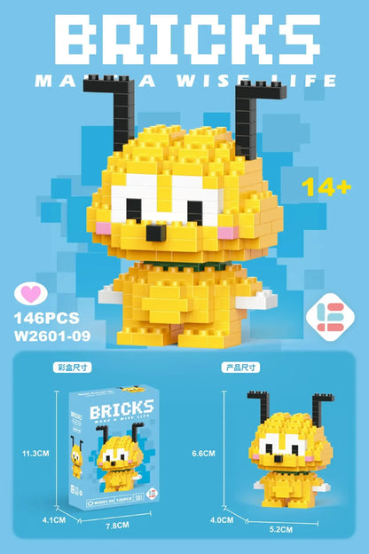 Poupées de dessin animé Stitch Sanrio Coke Mickey Mouse et microparticules LEGO