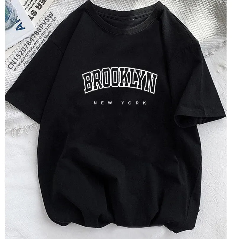 T-shirt imprimé lettre Brooklyn