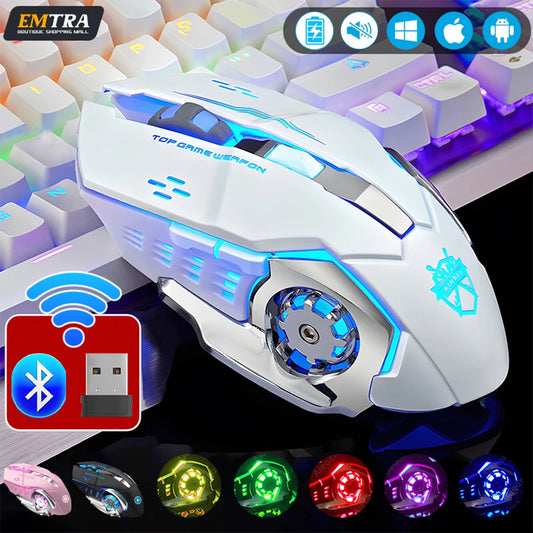 Souris sans fil rechargeable, Bluetooth, USB