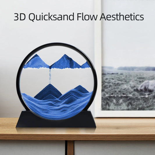 Image d'art de sable mobile 3D en verre rond