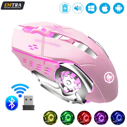Souris sans fil rechargeable, Bluetooth, USB