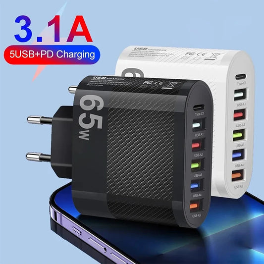 Chargeur rapide USB 3.1 A 5 ports PD Type C