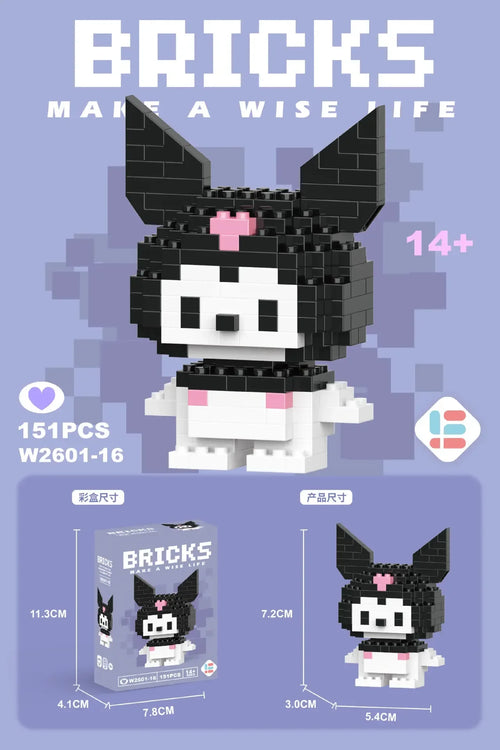 Poupées de dessin animé Stitch Sanrio Coke Mickey Mouse et microparticules LEGO