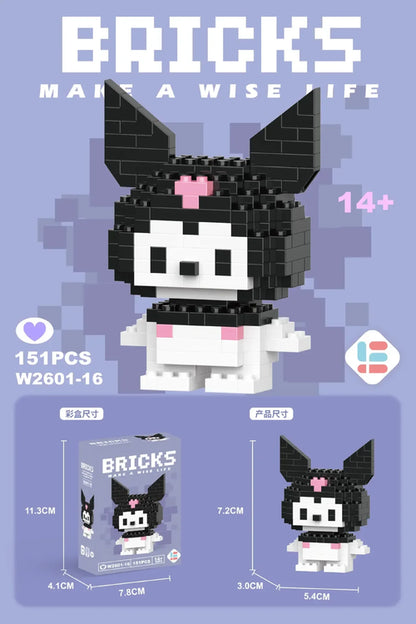 Poupées de dessin animé Stitch Sanrio Coke Mickey Mouse et microparticules LEGO