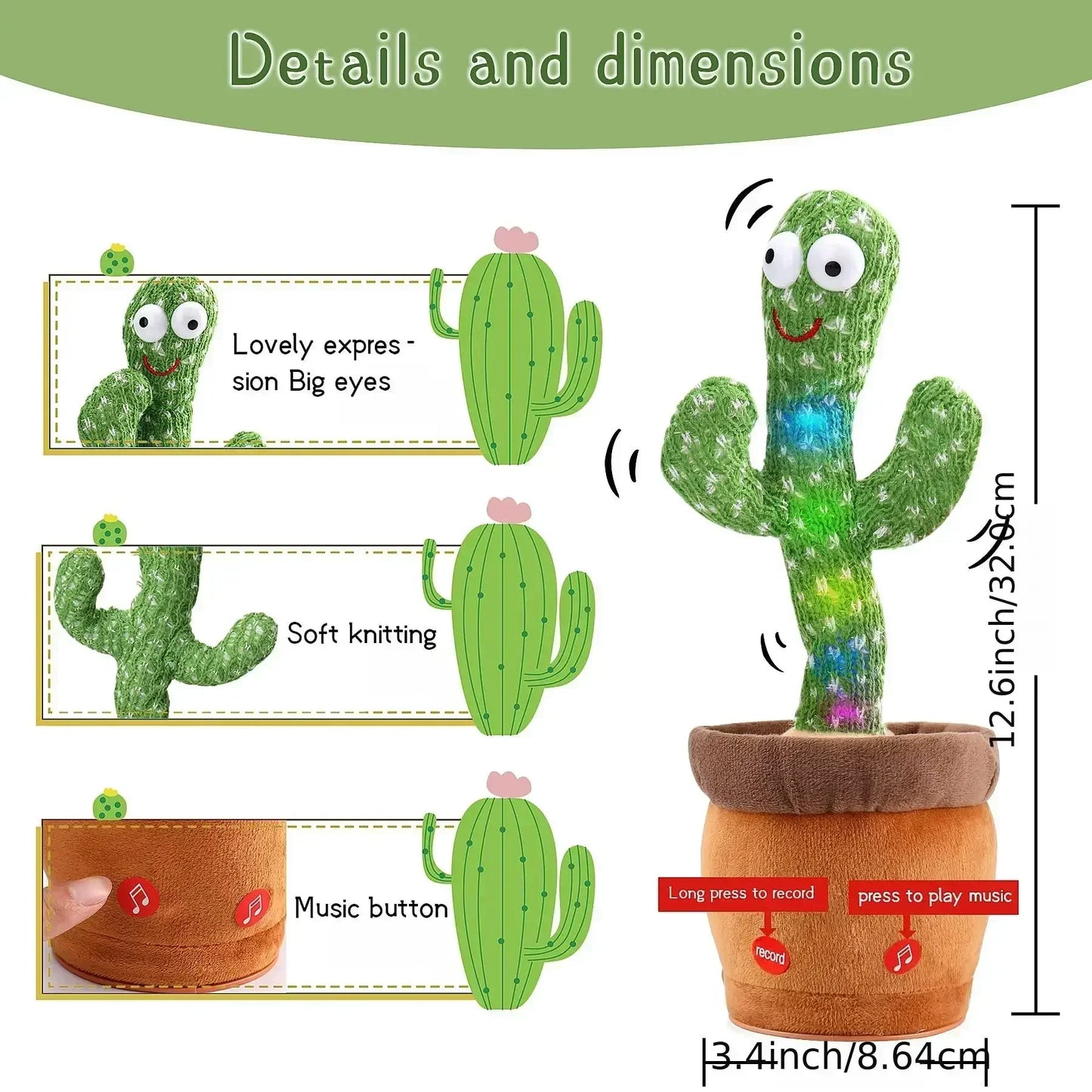 cactus parlant qui peut être chargé, enregistré et répété.