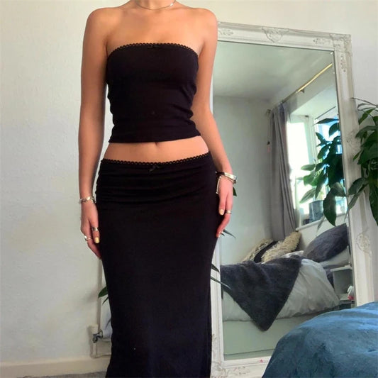 Ensemble jupe longue vintage 2 pièces