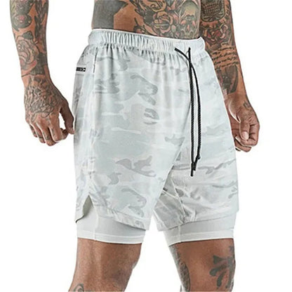 Short de sport 2 en 1 pour homme, vêtement de sport, short de course à pied à double épaisseur, pour la plage