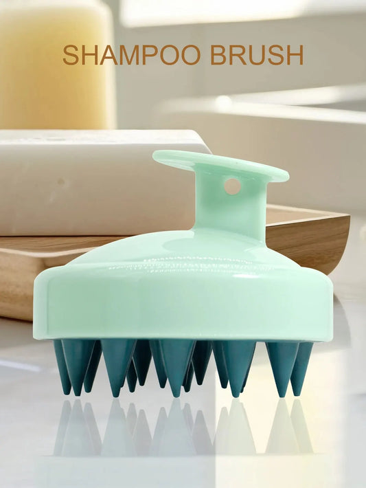 Brosse de massage du cuir chevelu en silicone pour le shampoing et les cheveux