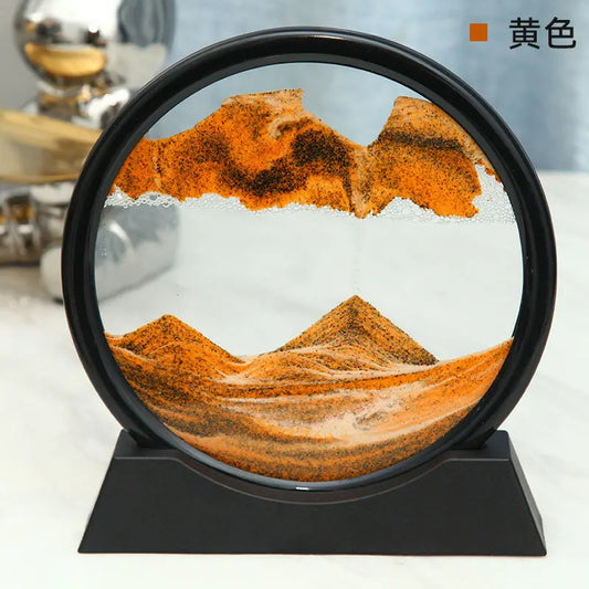 Image d'art de sable mobile 3D en verre rond