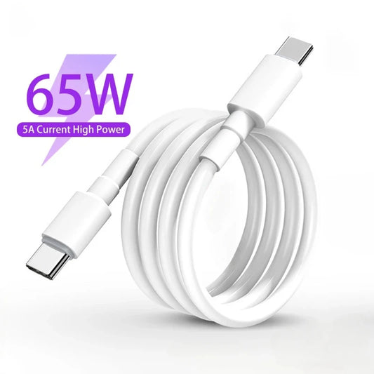 Câble de charge ultra-rapide PD 65 W Type-C vers Type-C