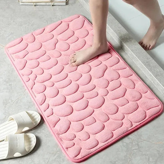 Tapis de salle de bain antidérapant en velours gaufré à mémoire de forme