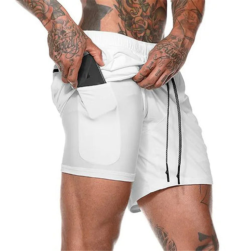 Short de sport 2 en 1 pour homme, vêtement de sport, short de course à pied à double épaisseur, pour la plage