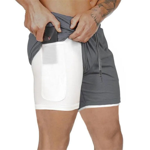 Short de sport 2 en 1 pour homme, vêtement de sport, short de course à pied à double épaisseur, pour la plage