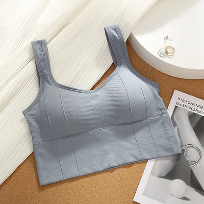 Soutien-gorge de sport sans coutures pour femmes, haut court respirant et élégant