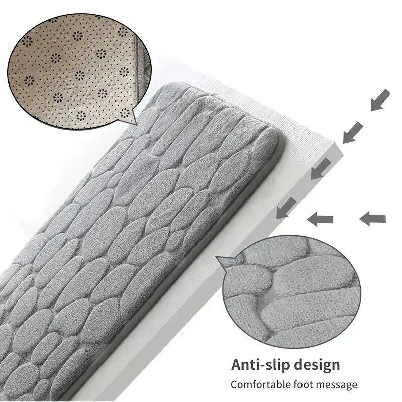 Tapis de salle de bain antidérapant en velours gaufré à mémoire de forme