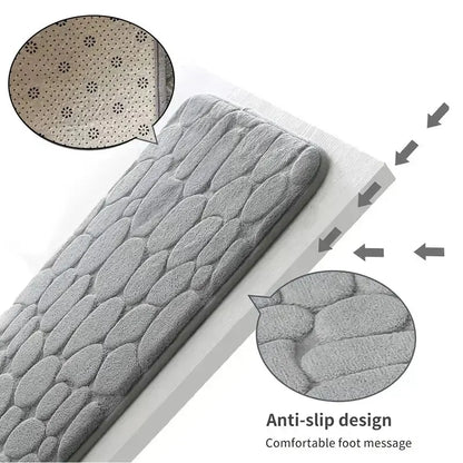 Tapis de salle de bain antidérapant en velours gaufré à mémoire de forme