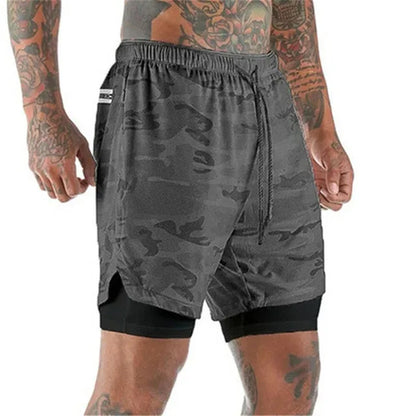 Short de sport 2 en 1 pour homme, vêtement de sport, short de course à pied à double épaisseur, pour la plage