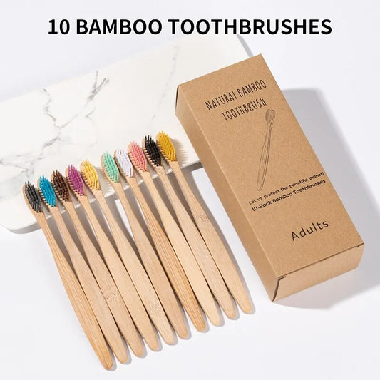 Ensemble de brosses à dents en bambou