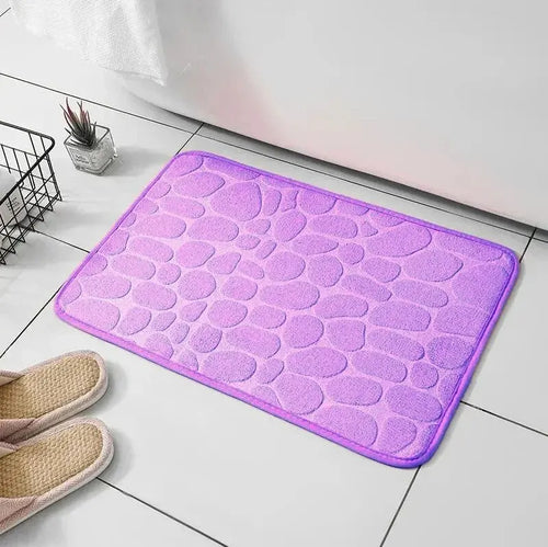 Tapis de salle de bain antidérapant en velours gaufré à mémoire de forme