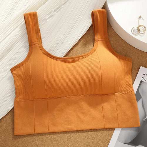 Soutien-gorge de sport sans coutures pour femmes, haut court respirant et élégant